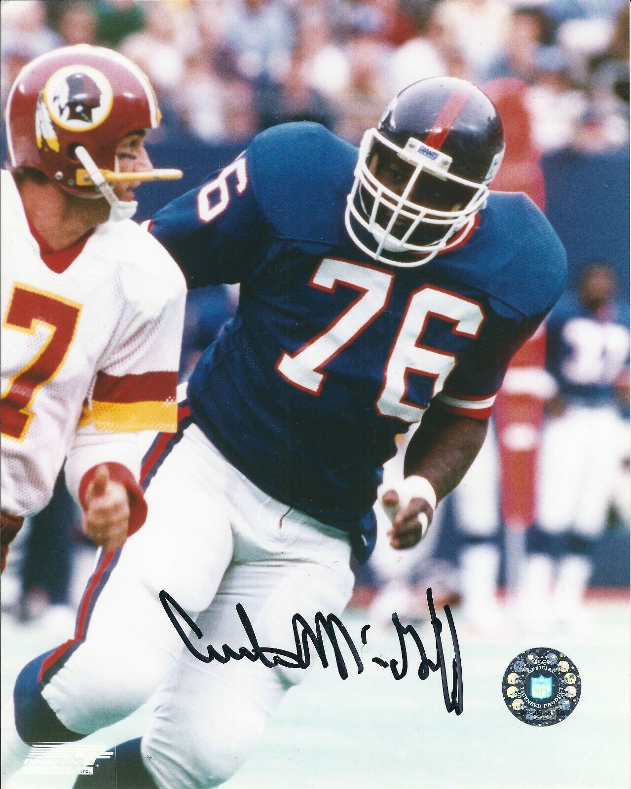 Signed 8x10 CURTIS MCGRIFF New York Giants Autographed Photo Poster painting - w/ COA