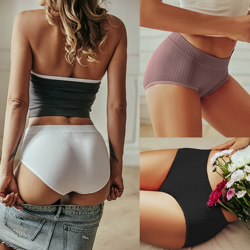 2PCS Panties Set Bodyshaper Panties Women's Underwear Sexy Briefs Female Underpants Seamless Pantys Intimates Lingerie 8 Colors