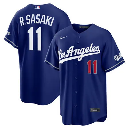 Youth Los Angeles Dodgers #11 Roki Sasaki Nike Royal Alternate Stadium Jersey