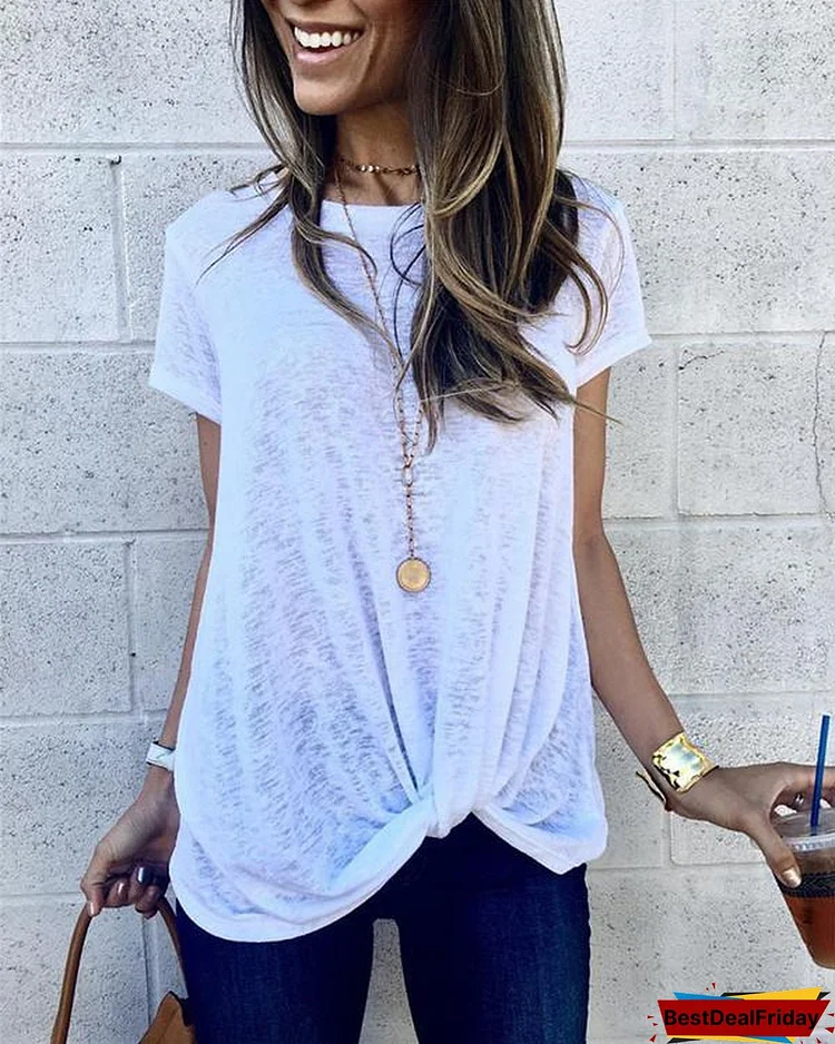 Solid Shorts Loose Casual Holiday Daily Blouse