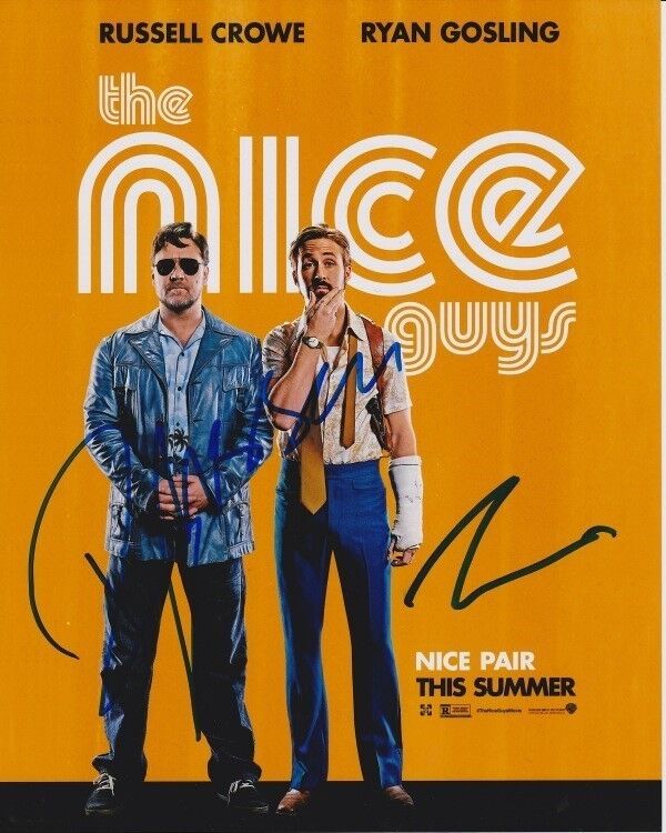 RUSSELL CROWE and RYAN GOSLING signed autographed THE NICE GUYS Photo Poster painting