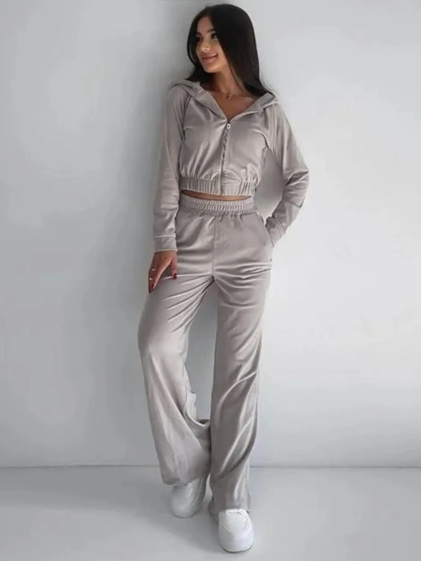 Solid Color Long Sleeve Set
