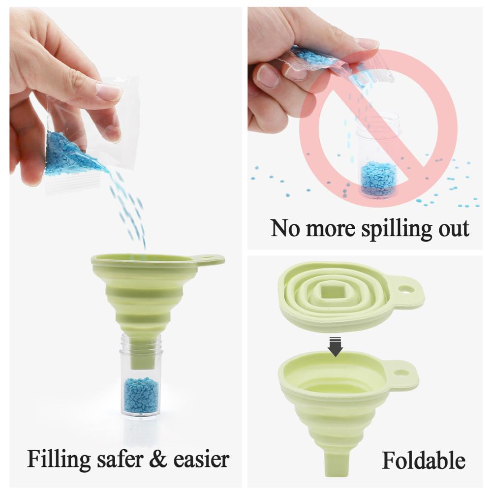 Protable Mini Silicone Foldable Liquid Funnel Hopper Kitchen Tool Gadget