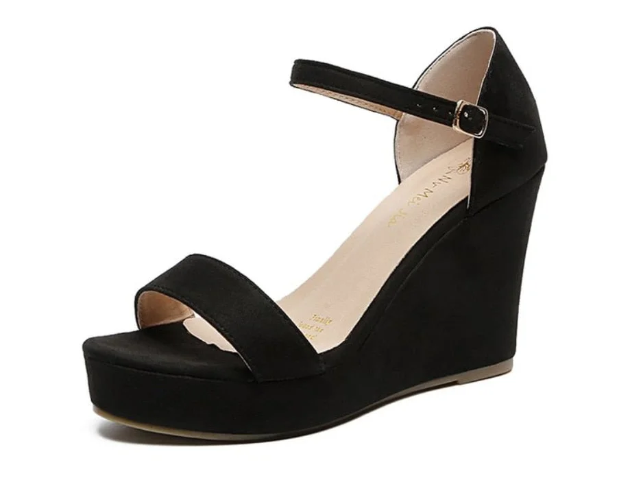 2020 New Women Shoes Platform Sandals Women Peep Toe High Wedges Heel Ankle Buckles Sandalia Espadrilles Female Sandals Shoes