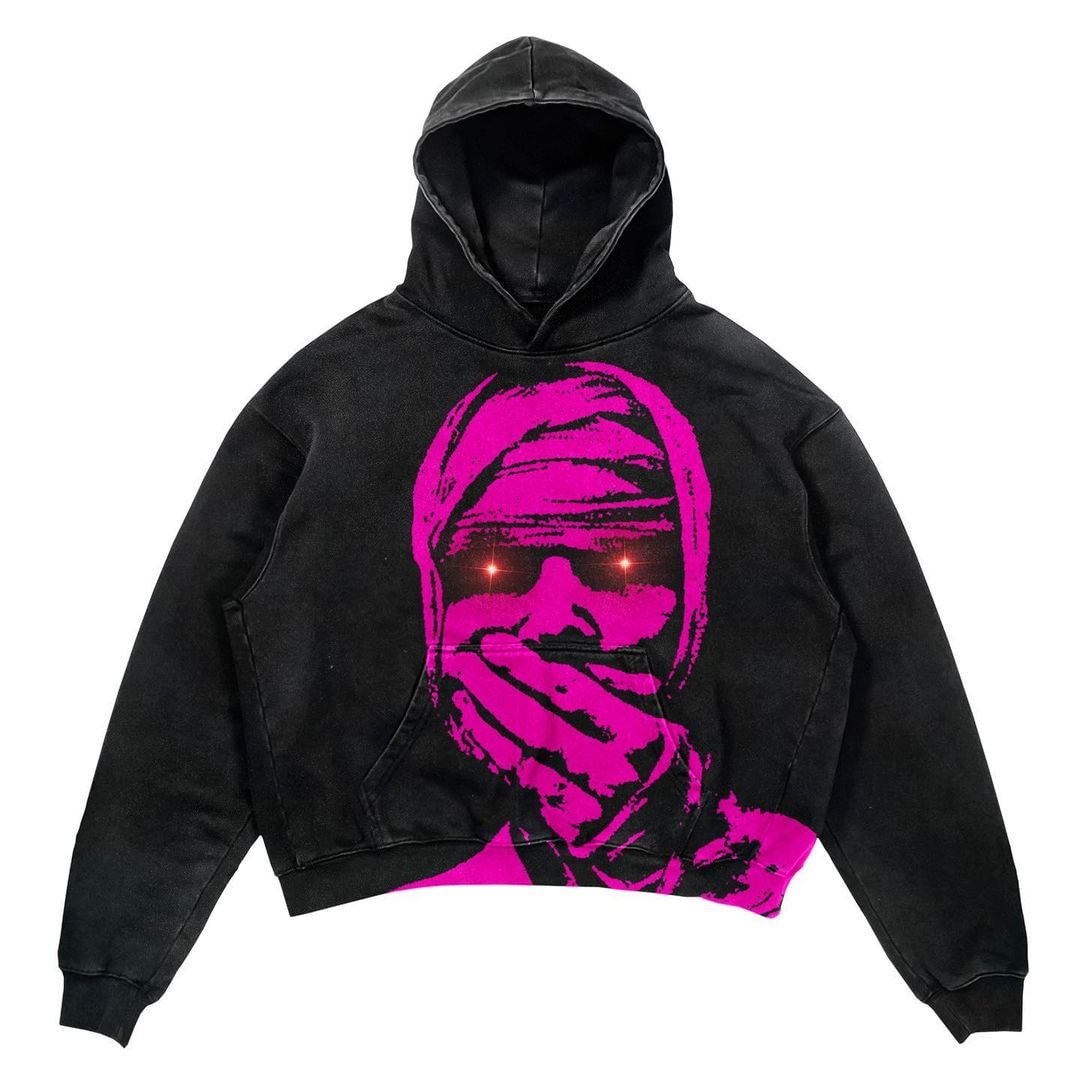 Hip Hop Streetwear Men's Oversized Hoodie Sweatshirt-VESSFUL