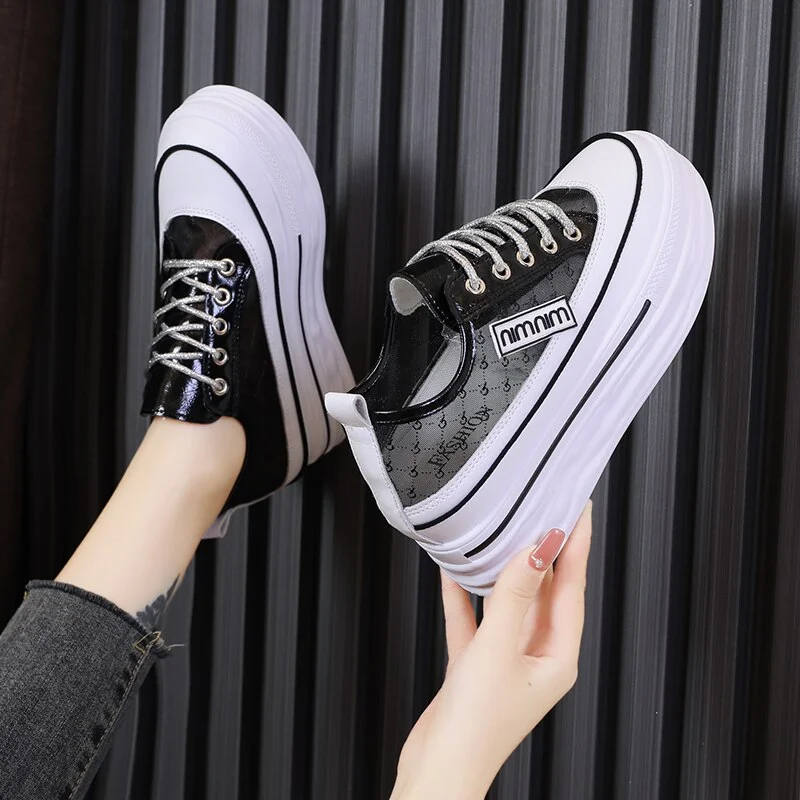 Qengg shoes Mesh Sneakers Women 2022 Ladies platform Shoes Breathable Tennis Female Vulcanized Shoes Woman Spring Summer 2022