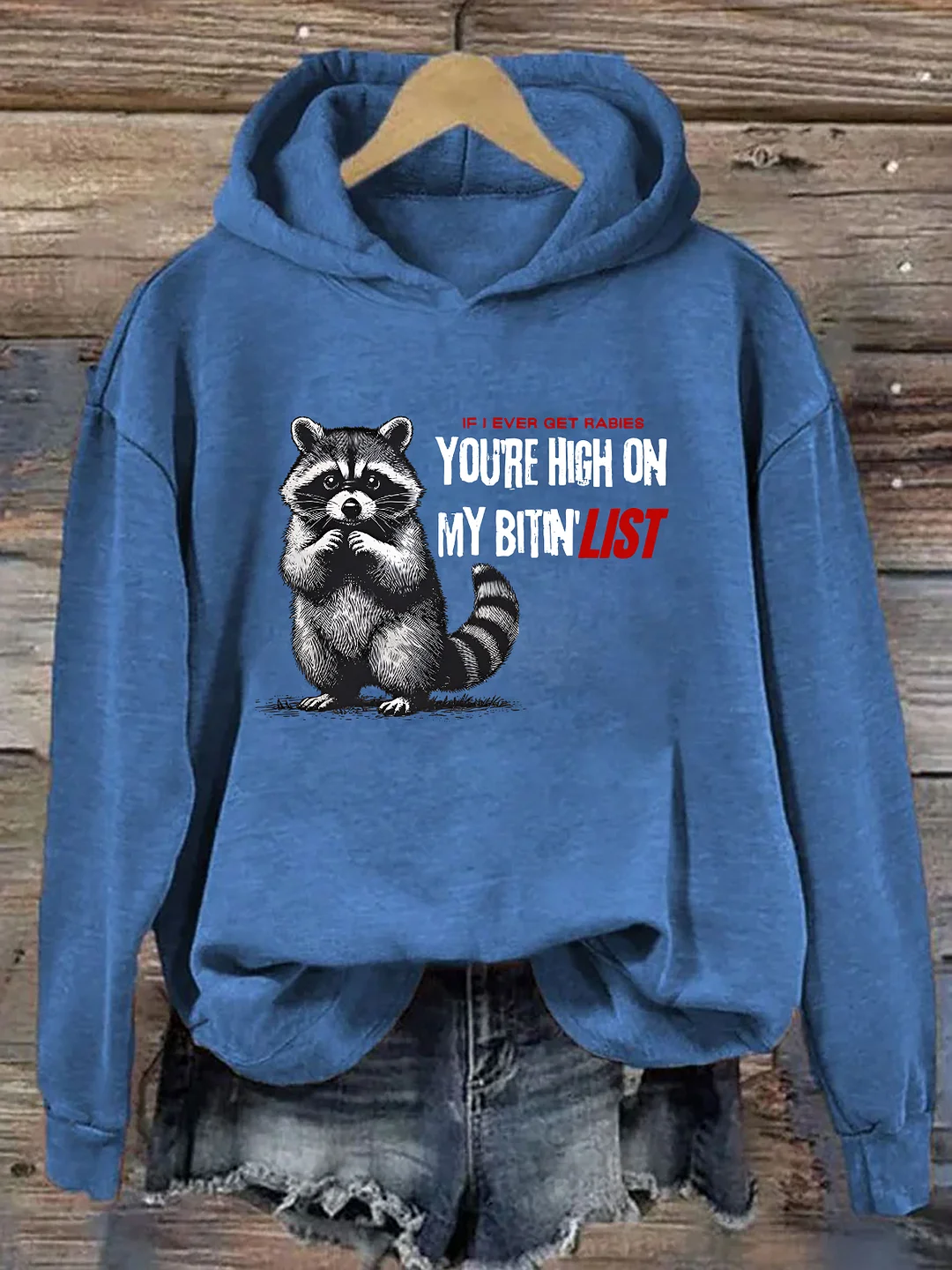 Raccoon If I Ever Get Rabies You're High On My Bitin' List Hoodie