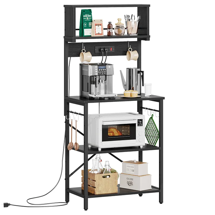Bestier 60.3''H Adjustable Kitchen Baker's Rack with Hutch & Power Outlets