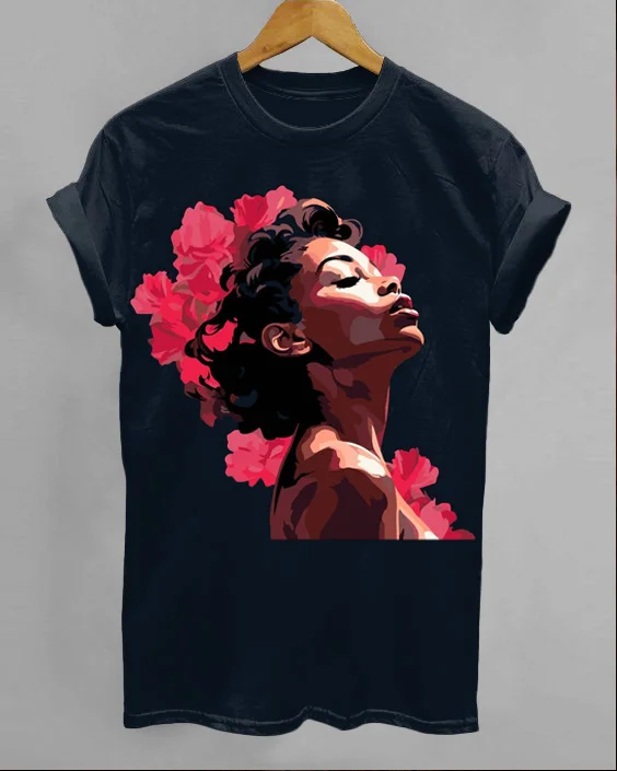 Side Face Art Printed T-Shirt