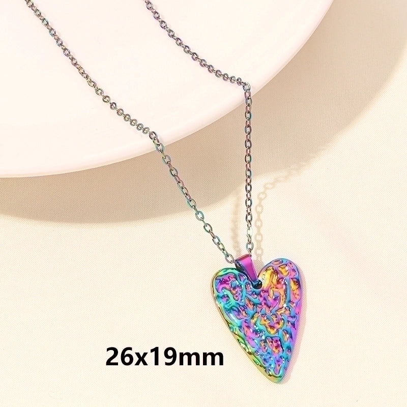 Elegant Minimalist Heart Shape 304 Stainless Steel 18K Gold Plated Plating Hollow Out Pendant Necklace
