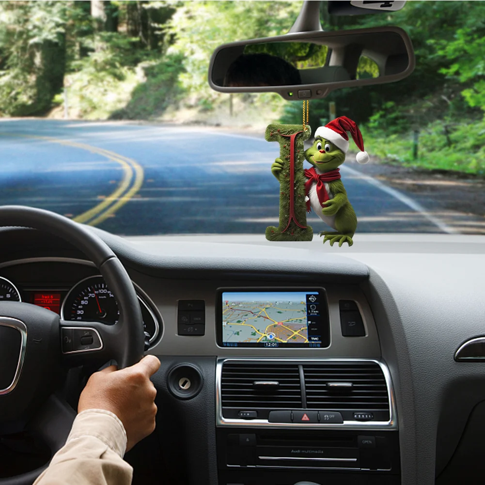 Christmas Acrylic Grinch Xmas Tree Hanging Ornament Hanging Green Monster Decor