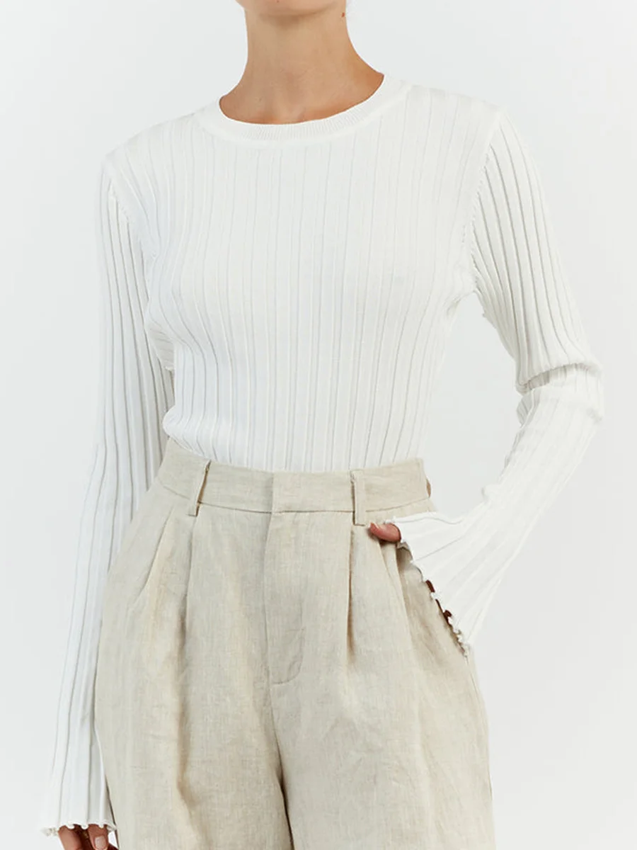 Uveng Uveng Collar Knitted Sweater Long-Sleeved Pit Strip Bottom Shirt Solid Color Tight Autumn And Winter Top Woman