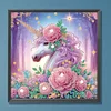 Einhorn mit Blume - speziell geformtes Diamond Painting - 30*30cm