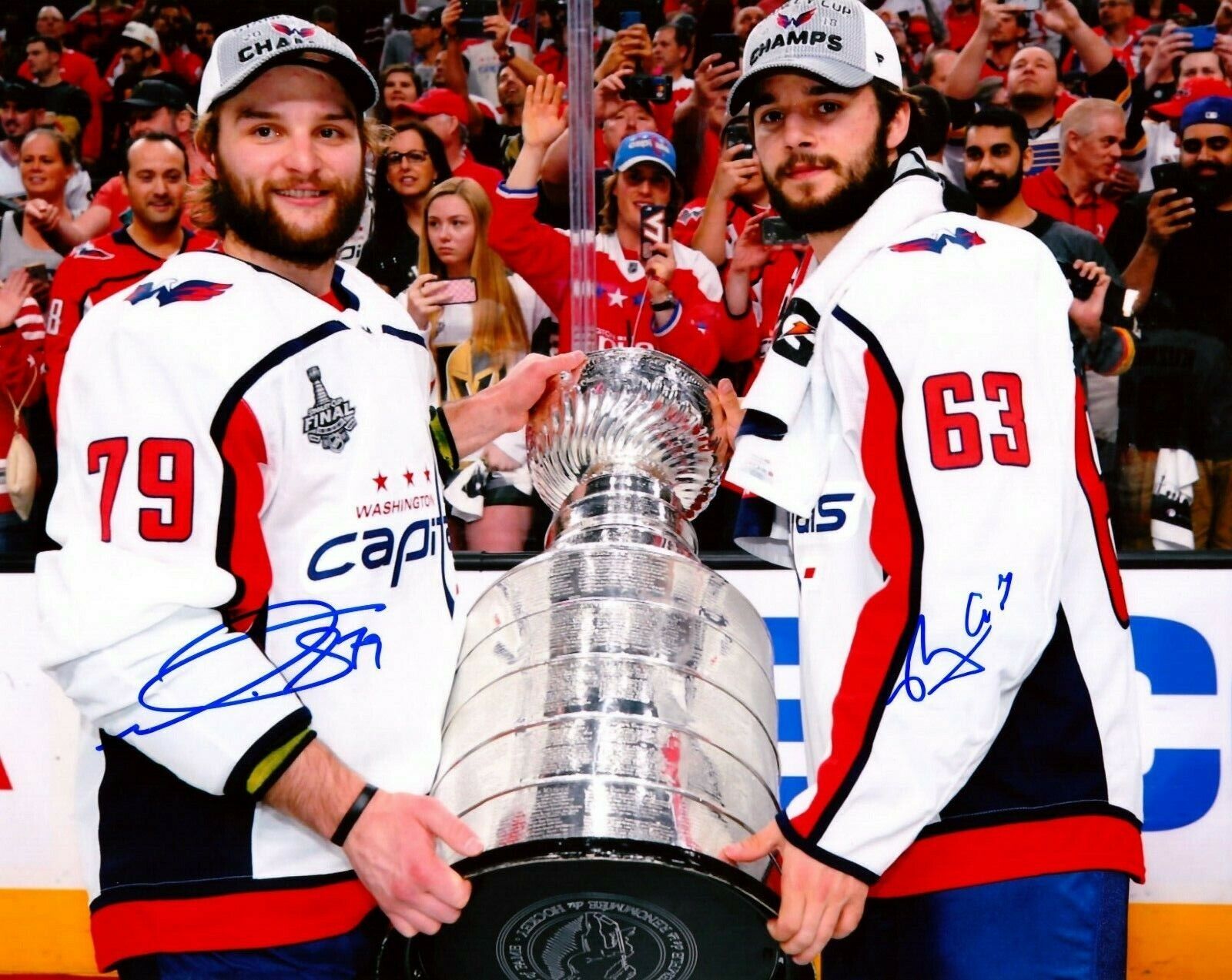 NATHAN WALKER & SHANE GERSICH signed WASHINGTON CAPITALS STANLEY CUP 8X10 Photo Poster painting