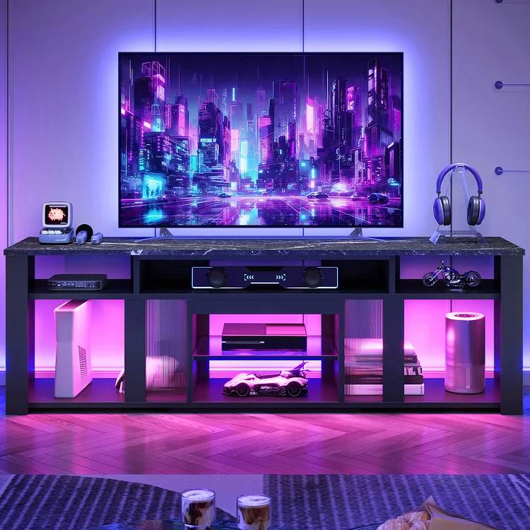 Bestier TV Stand for TVs Up to 85",Modern Entertainment Center for Living Room/Gaming Room