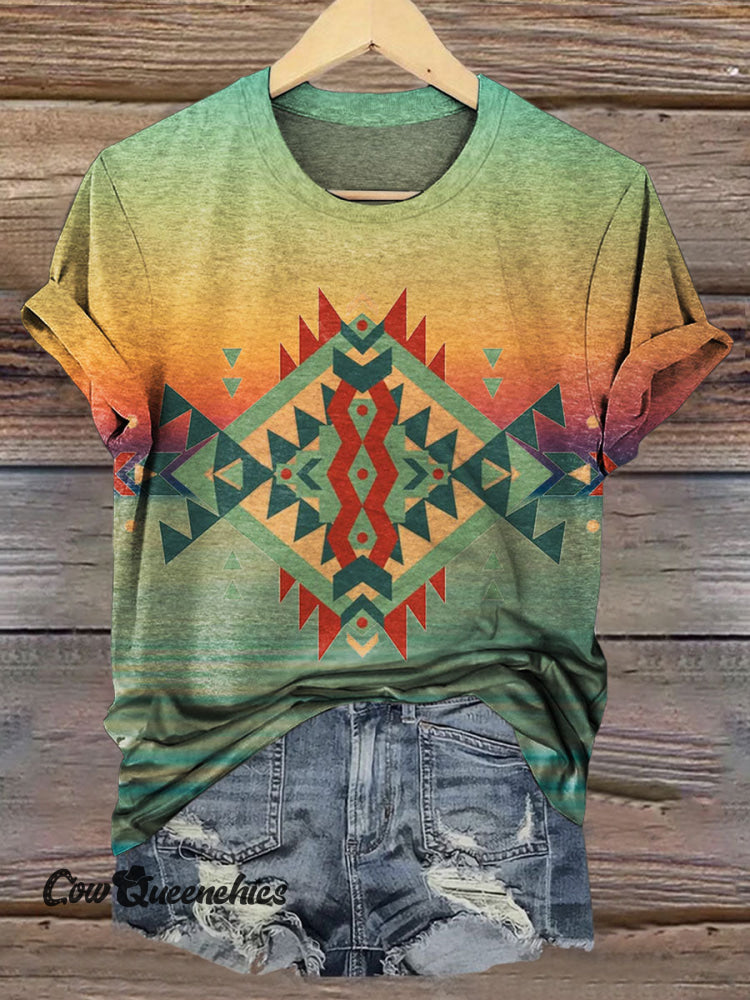 Vintage Aztec Print Casual Shirt Multicolor / S