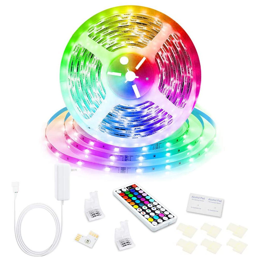 

LED Strip Light RGB SMD Diode DC24V 5m Tape Ribbon with Remote Control, 501 Original