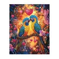 Heart Parrots - Pearls Painting