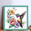 Flowers And Hummingbirds - 18CT Stamped Cross Stitch 20*20cm/7.87*7.87in