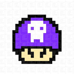 Poison 8 Bit 8-bit Poison Mushroom | Digital Art Download | SVG JPG PNG Dxf