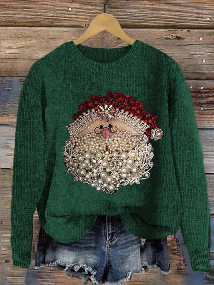 Merry Christmas Snowflake Art Print Knit Pullover Sweater main image 1