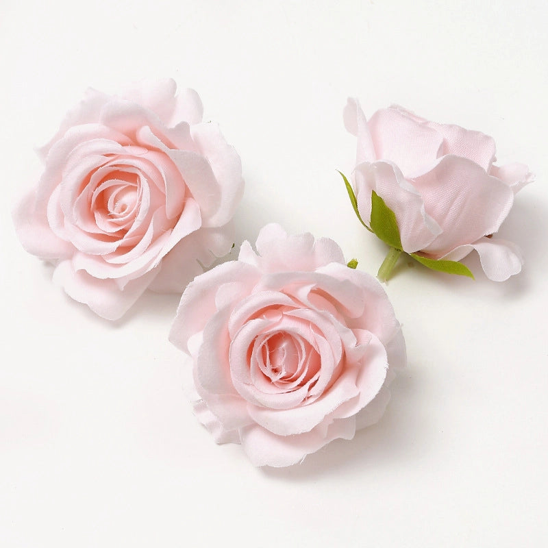 10 Pieces Pink Artificial Flower Wedding Shooting Props Handmade Diy Hair Accessories Decoration Flower Box Material