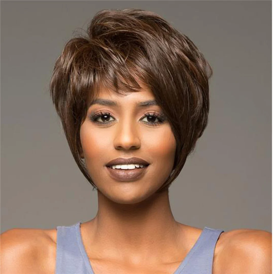 Fashion Short Curly Wig Female Chemical Fiber Wig Headcover