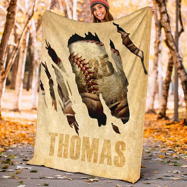 Personalized Baseball Blanket | BKKid648