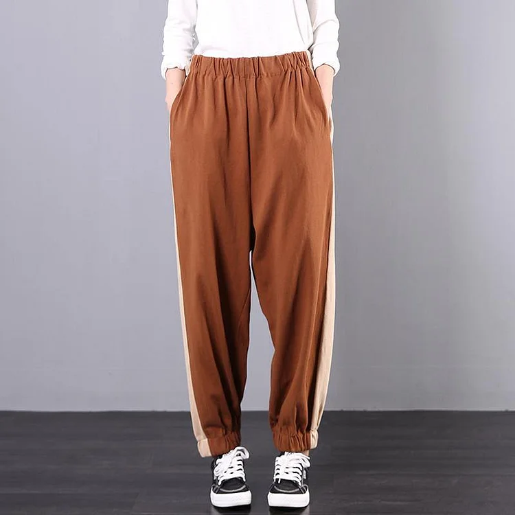 Spring loose chocolate matching color leggings casual pants women's wild harem pants