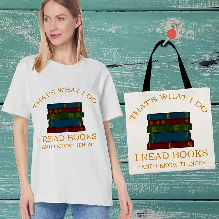 I Read Books T-shirt With Handbag -BSTC1650