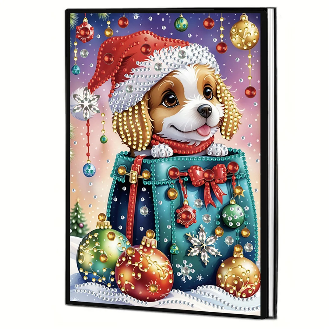 2pcs Xmas Animals Partial DIY 50 Pages A5 Diamond Painting Notebook for Study