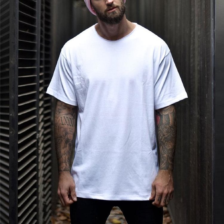Solid color round neck short sleeve T-shirt