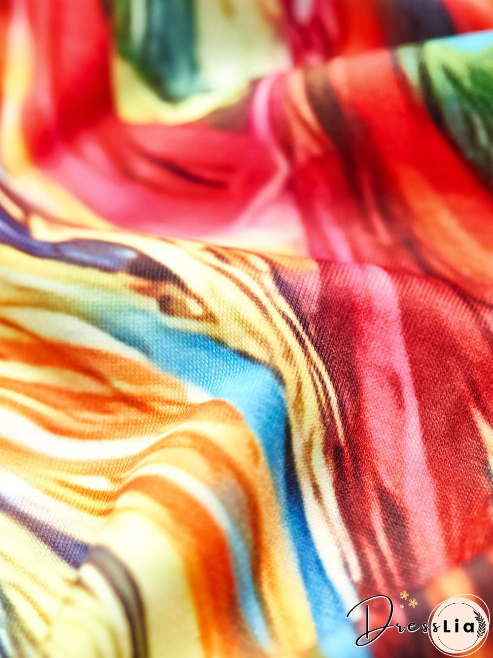 Casual Short Sleeve V Neck Plus Size Printed Dress