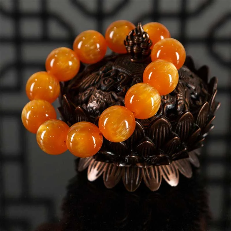 Amber Gourd Bead Fortune Harmony Bracelet