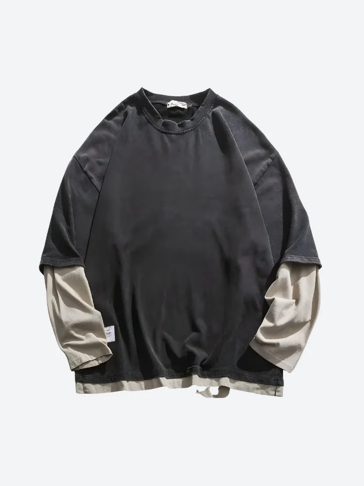 Brownm Boy Layered Sleeve Sweatshirt