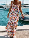 Condole Belt Floral Printed Maxi Dress