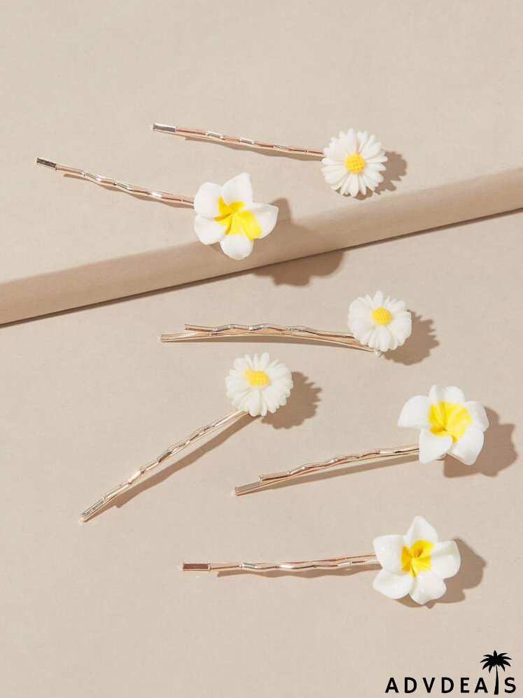 6pcs Daisy Decor Bobby Pin
