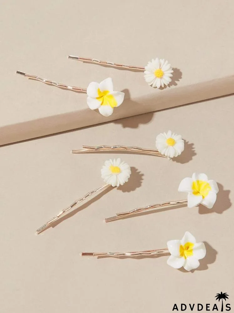 6pcs Daisy Decor Bobby Pin