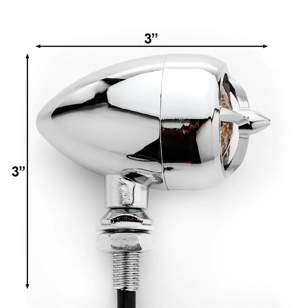 2pc Chrome Heavy Duty Motorcycle Turn Signals Warplane Propeller Engine Blinkers