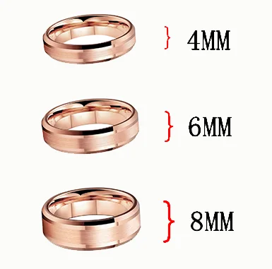 Beveled Edges Rose Gold Laser Etched Tungsten Carbide Ring Rose Gold Aquarius Couple Wedding Bands 4MM 6MM 8MM Width