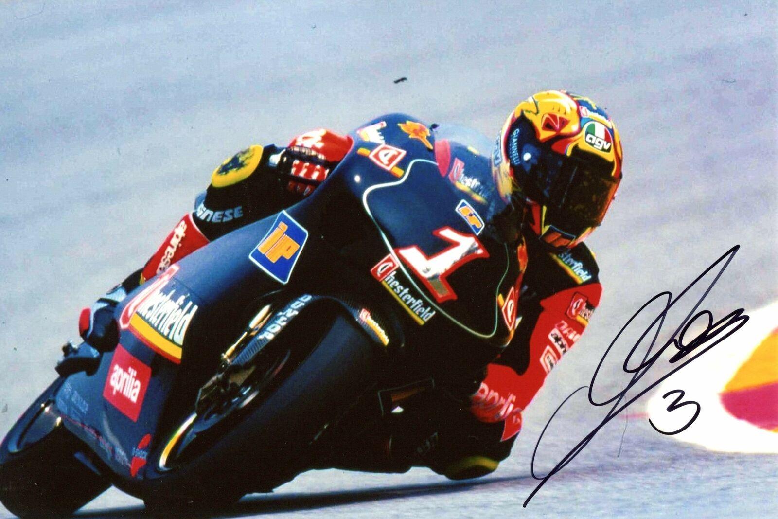 Max Biaggi MOTORCYCLE APRILIA RACING autograph, In-Person signed Photo Poster painting