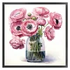 Flowers Full 18CT 2 Strands DIY Stamped Cross Stitch Kits for Beginners Adults Home Wall Decor Cross Stitch Art and Crafts Kits 25x25cm