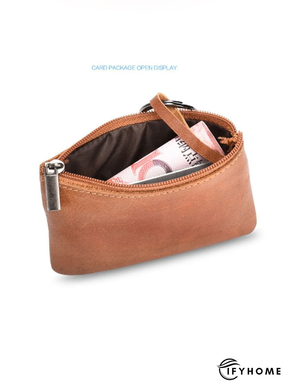 Cowhide Wax Leather Retro Simple Coin Purse | IFYHOME