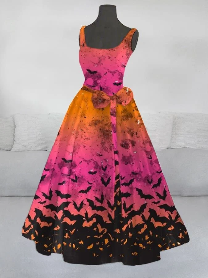 Halloween Bat Bow Retro Dress