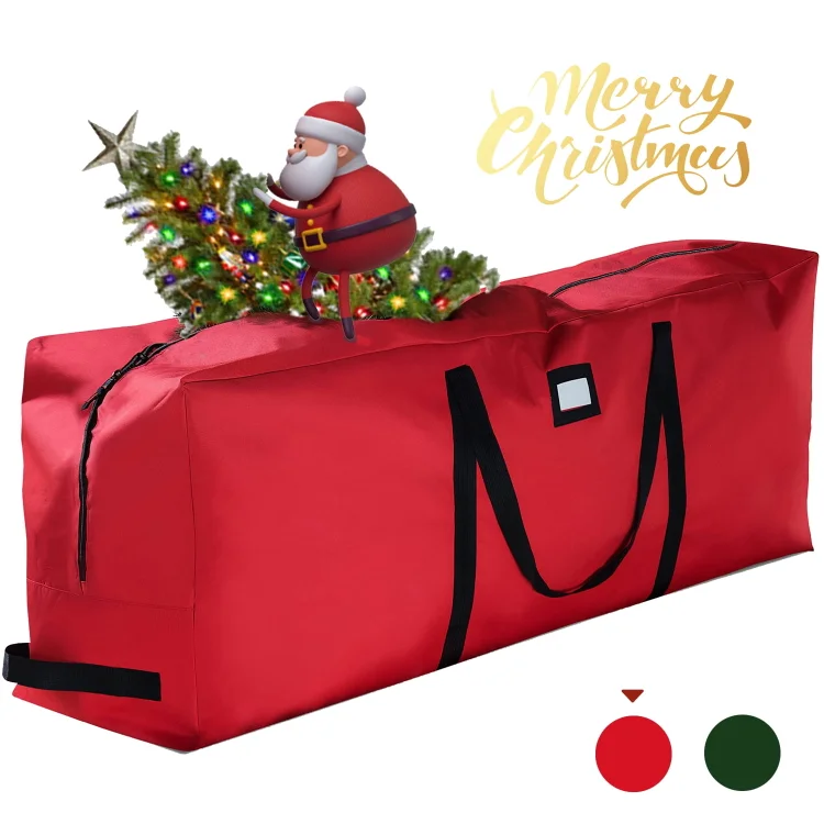 Christmas Tree Storage Bag Fits Up to 9 Ft Tall Disassembled Artificial Tree Durable 600D Oxford Material Waterproof Dustproof Protection Heavy Duty Xmas Storage Container