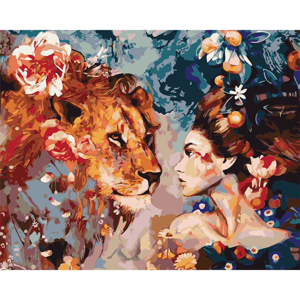 Beauty And Lion-Paint by Numbers-50x40cm