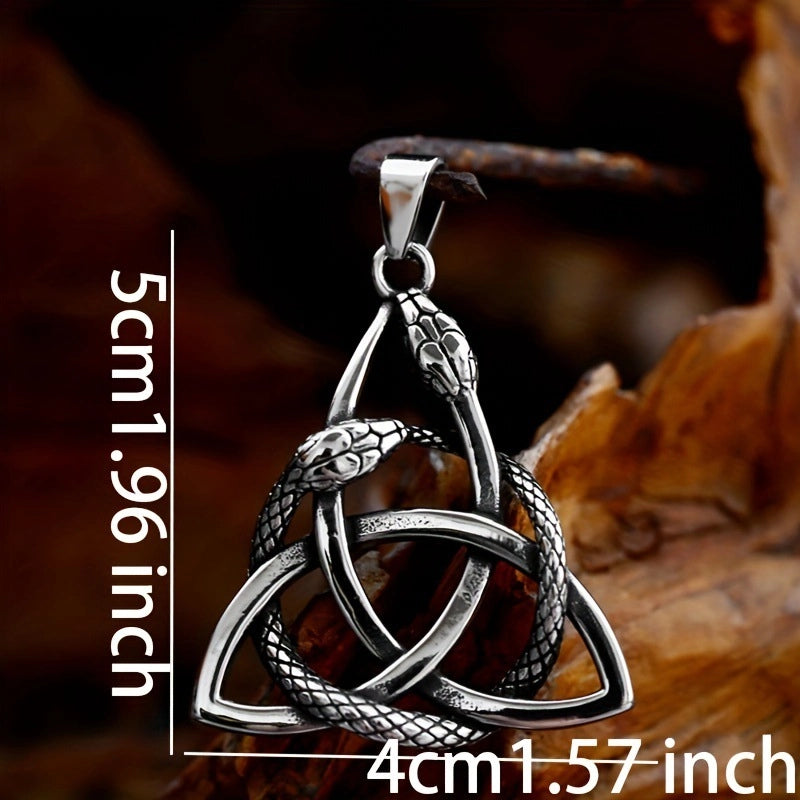 Nordic Viking Celtic Knot Animal Snake Pendant Retro Personality Pendant Men’s Pendant Necklace