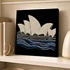 (30x30cm)DIY Landmark Pearl Painting Art With Inner Frame Handmade Pearl Material Art Kit Living Room Decor(Sydney Opera House)