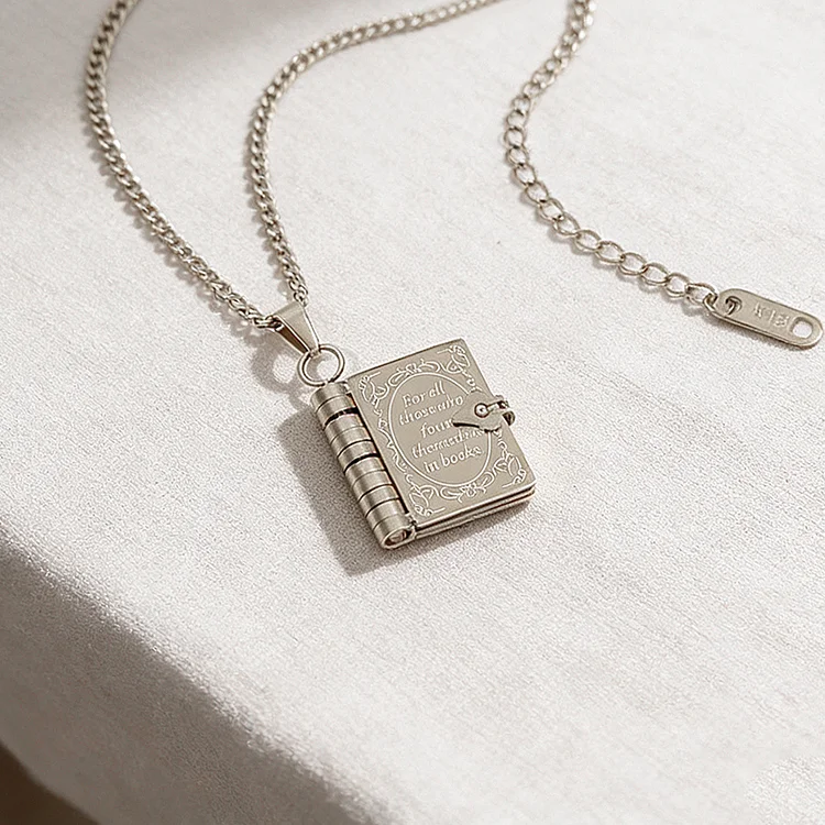 Inspirational New Beginnings Book Necklace