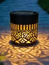 Decorative Solar Mandala Lights Waterproof Solar Powered Deck Step Wall Lights for Garden Post Patio Backyard Yard Decor